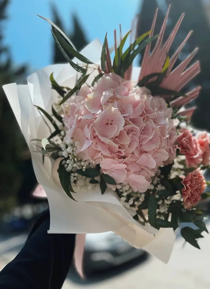 Букет «Розовая матча»